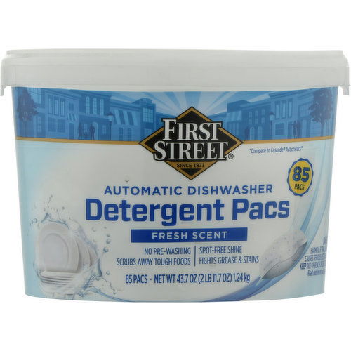 First Street Detergent Pacs, Automatic Dishwasher, Fresh Scent