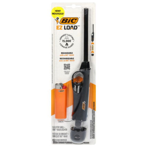 BiC Lighter Shell + Maxi Lighter, Reloadable, Rechargeable