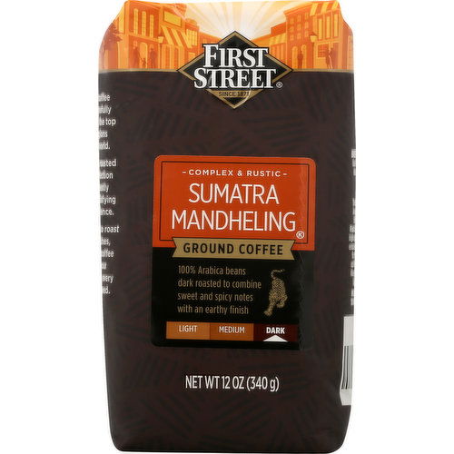 First Street Coffee, Ground, Dark, Sumatra Mandheling