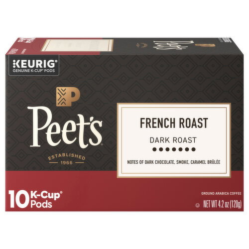 Peet's K-Cup Pods Ground Dark Roast French Roast Coffee