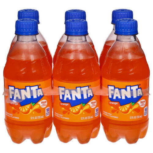 Fanta Soda, Orange, 6 Pack