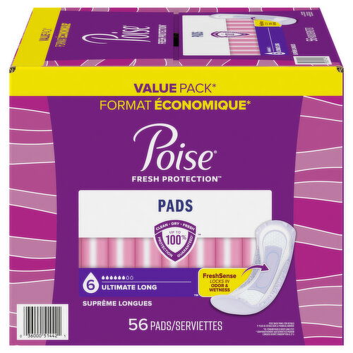 Poise Pads, Ultimate Long, Value Pack