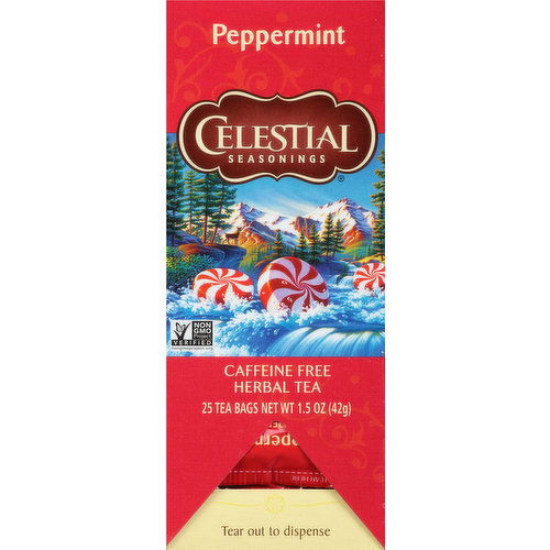 Celestial Seasonings Herbal Tea, Peppermint, Caffeine Free, Tea Bags