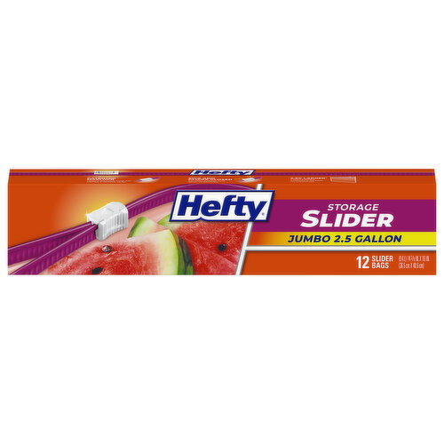 Hefty Storage 2.5 Gallon Jumbo Slider Bags