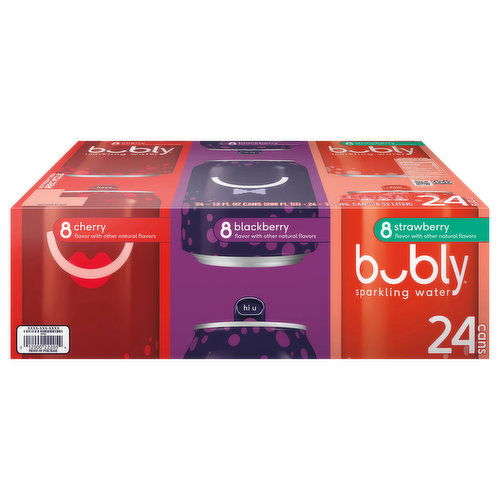 Bubly Sparkling Water, Cherry/Blackberry/Strawberry