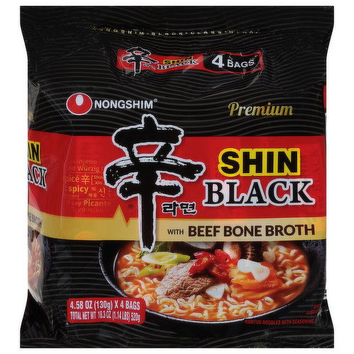 Nongshim Noodle Soup, Premium, Shin Black