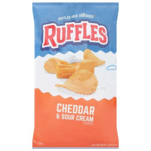 Ruffles Potato Chips, Cheddar & Sour Cream Flavored