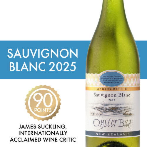 Oyster Bay Oyster Bay Sauvignon Blanc is stunningly aromatic with tropical fruits, bright citrus notes, and a refreshing zesty finish. Pairs perfectly with lighter meals, a variety of fresh Asian flavors, and seafood.