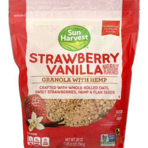 Sun Harvest Granola with Hemp, Strawberry Vanilla