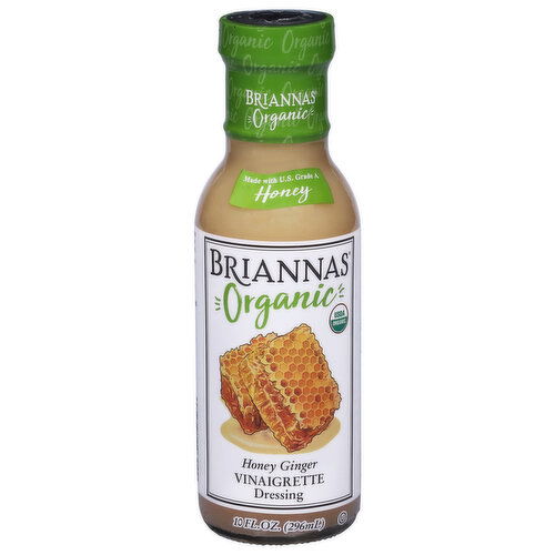 Briannas Organic Vinaigrette Honey Ginger Dressing