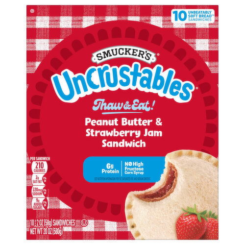 Smucker's Peanut Butter & Strawberry Jam Sandwiches
