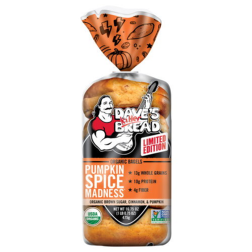 Dave's Killer Bread Organic Pumpkin Spice Madness Bagels Image 1 of 6