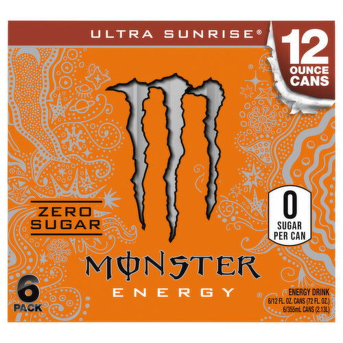 Monster Energy Drink, Zero Sugar, 6 Pack