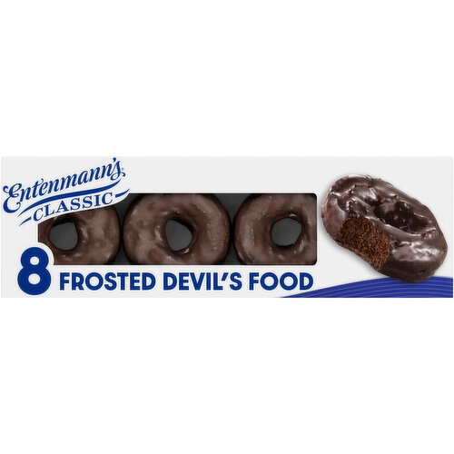 Entenmann's Frosted Devil's Food Chocolate Donuts, 8 count, 16 oz