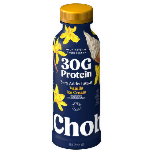 Chobani Protein Drink, Zero Added Sugar, Greek Yogurt, Vanilla Ice Cream