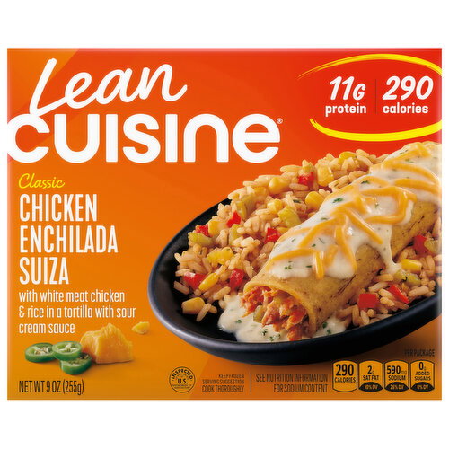 Lean Cuisine Classic Chicken Enchilada Suiza With White Meat Chicken & Rice in a Tortilla With Sour Cream Sauce Image 1 of 6
