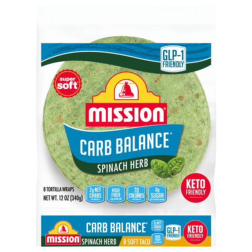 Mission Super Soft Spinach Herb Tortilla Wraps