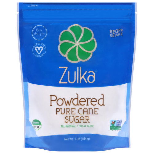 Zulka Sugar, Pure Cane, Powdered