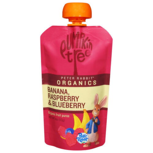 Pumpkin Tree Fruit Puree, Organic, Banana Raspberry & Blueberry