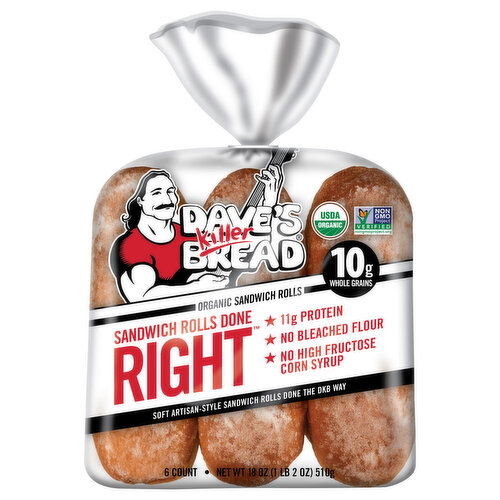 Dave's Killer Bread Organic Sandwich Rolls