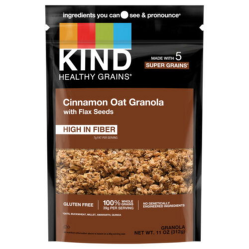 Kind Cinnamon Oat Granola with Flax Seeds