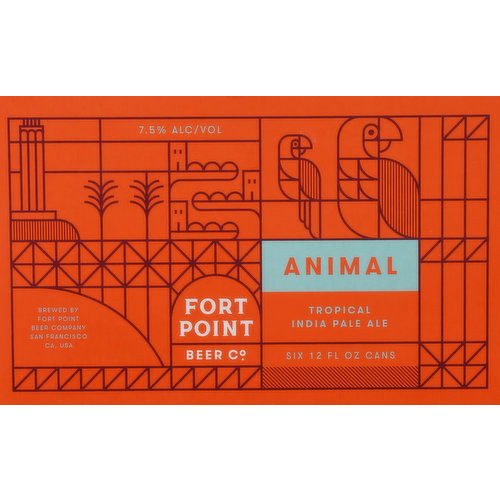 Fort Point Beer Co. Beer, Tropical India Pale Ale, Animal, 6 Pack