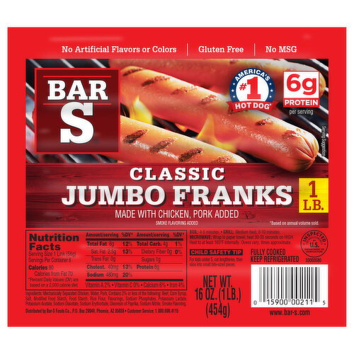 Bar S Classic Jumbo Franks Image 1 of 6