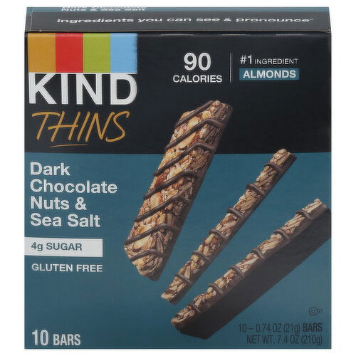 Kind Bars, Gluten Free, Dark Chocolate Nuts & Sea Salt, Thins