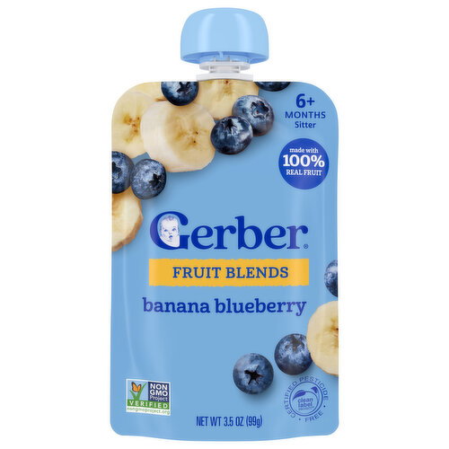 Gerber 6+ Months Sitter Fruit Blends Banana Blueberry Image 1 of 6