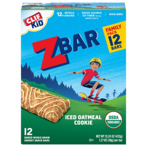 Zbar Energy Snack Bars, Iced Oatmeal Cookie, Family Pack