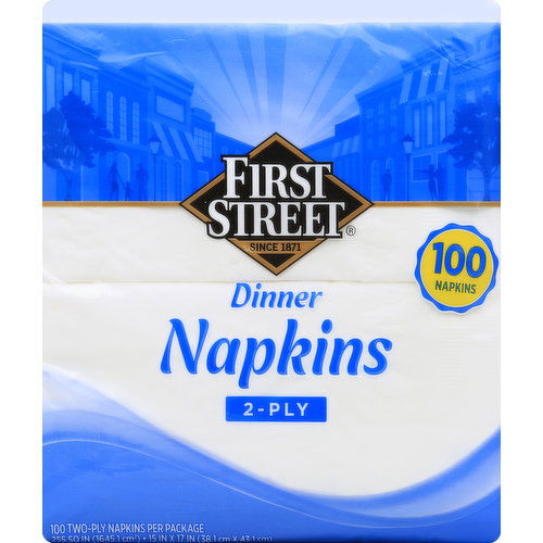 First Street Napkins, Dinner, 2-Ply