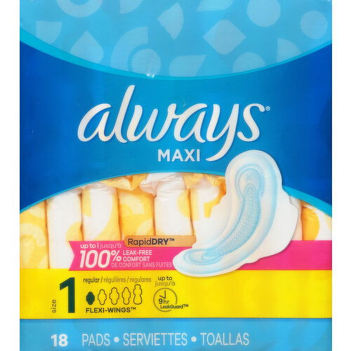 Always Pads, Regular, Size 1
