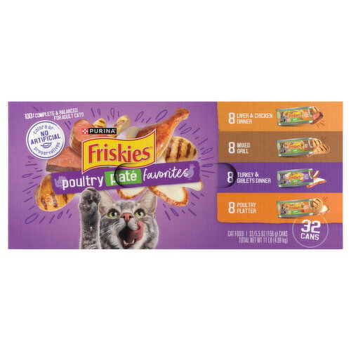 Friskies Cat Food, Poultry, Pate Favorites