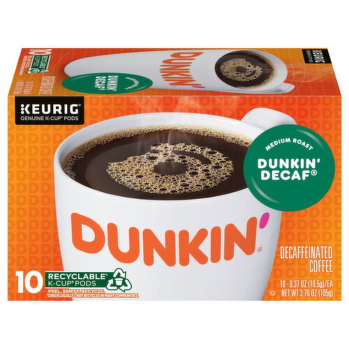 Dunkin' Decaffeinated Medium Roast Dunkin' Decaf Coffee Image 1 of 5