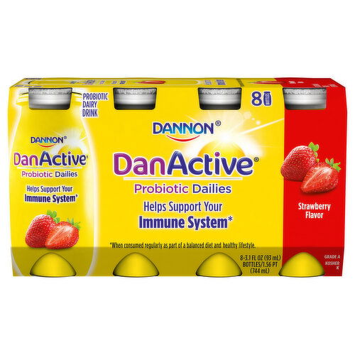 Dannon Strawberry Probiotic Dailies Dairy Drink