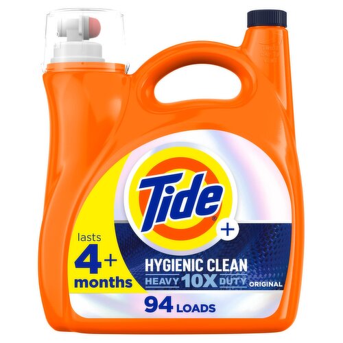 Tide Hygienic Clean Heavy 10x Duty Liquid Laundry Detergent, Original