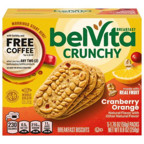 belVita Crunchy Cranberry Orange Breakfast Biscuits