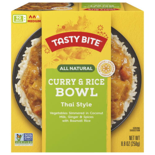 Tasty Bite Curry & Rice Bowl, Thai Style, Medium