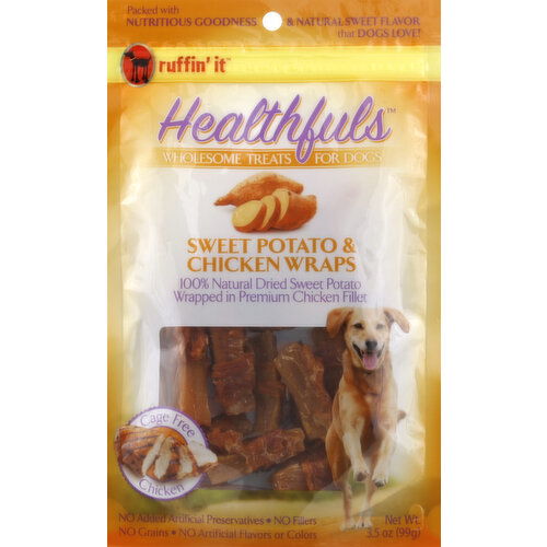 Ruffin' It Treats for Dogs, Sweet Potato & Chicken Wraps