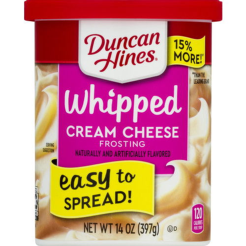 Duncan Hines Frosting, Cream Cheese, Whipped