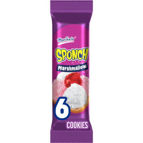Marinela Coconut and Strawberry Marshmallow Cookies, Individual, 6 count, 3.17 oz