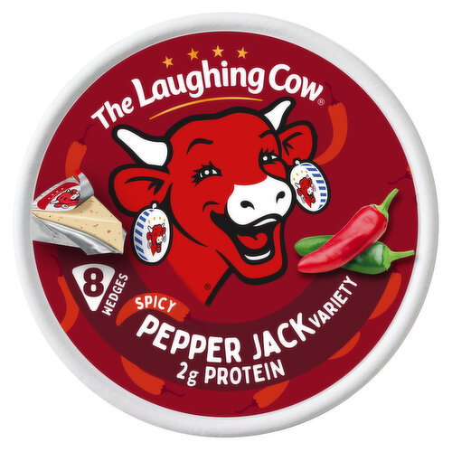 The Laughing Cow Creamy Spicy Pepper Jack Variety Spreadable Cheese Wedges, 5.4 oz Box (8 Count) Image 1 of 7