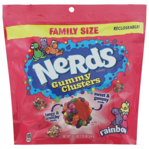 Nerds Candy, Gummy Clusters, Rainbow, Family Size