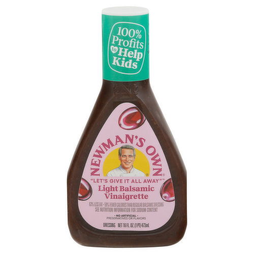 Newman's Own Dressing, Vinaigrette, Light Balsamic