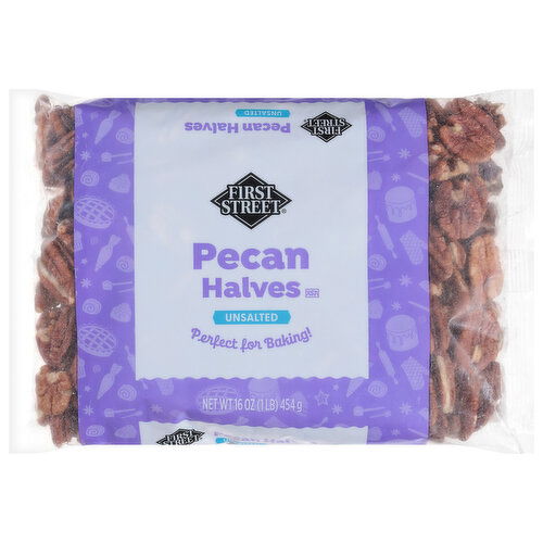 First Street Halves Unsalted Pecan