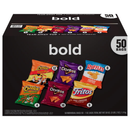 Frito Lay Bold Mix, Chili Cheese Spicy Sweet Chili Cheddar Jalapeno Flamin Hot Cheddar & Sour Cream Spicy Nacho, Variety Packs