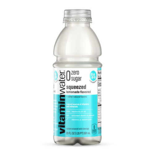 vitaminwater Zero Sugar Squeezed, Electrolyte Enhanced Water W/ Vitamins, Lemonade Drink