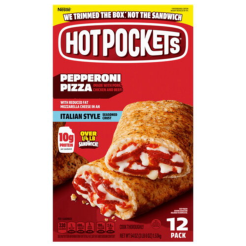 Hot Pockets Italian Style Seasoned Crust Pepperoni Pizza Sandwiches Image 1 of 6