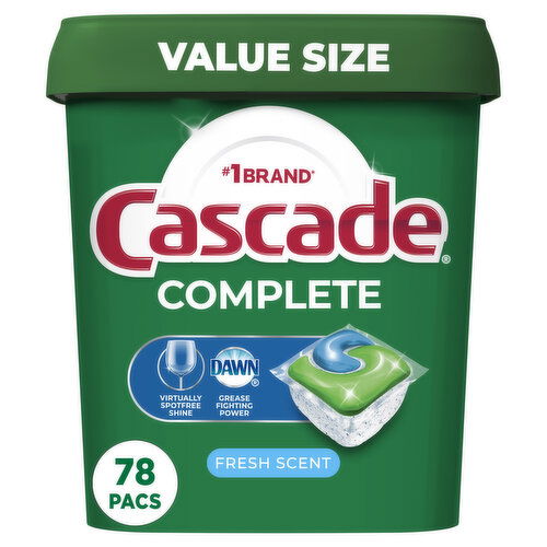 Cascade Complete Dishwasher Pods, Fresh