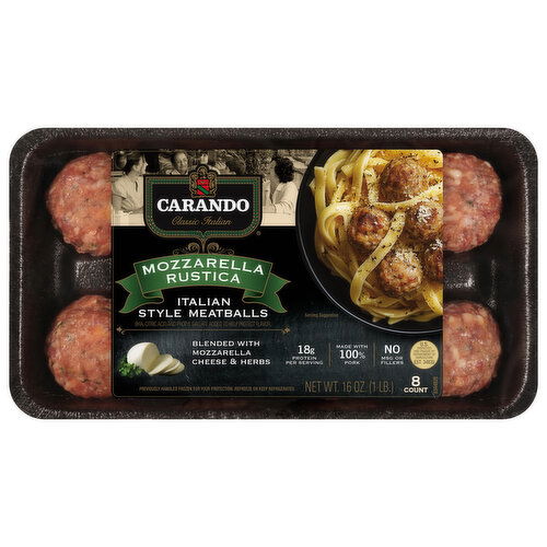 Carando Italian Style Mozzarella Rustica Meatballs